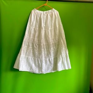 A white linen skirt